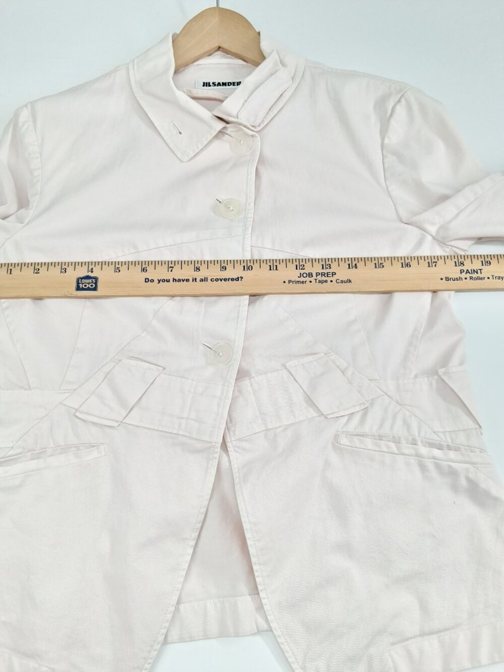 JIL SANDER Vintage 90s Cotton Jacket Pale Pink Light Weight Minimalist Italy 36 - Picture 10 of 13